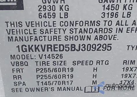 2011 GMC Acadia Slt-1 z USA, uszkodzony, nr VIN 1GKKVRED5BJ309295